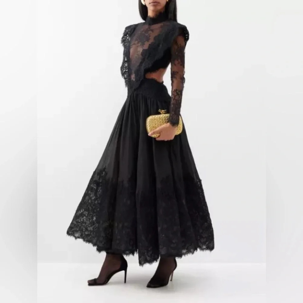 Zimmermann Runway Sensory Lace Linen and Silk Gown - Picture 10 of 16
